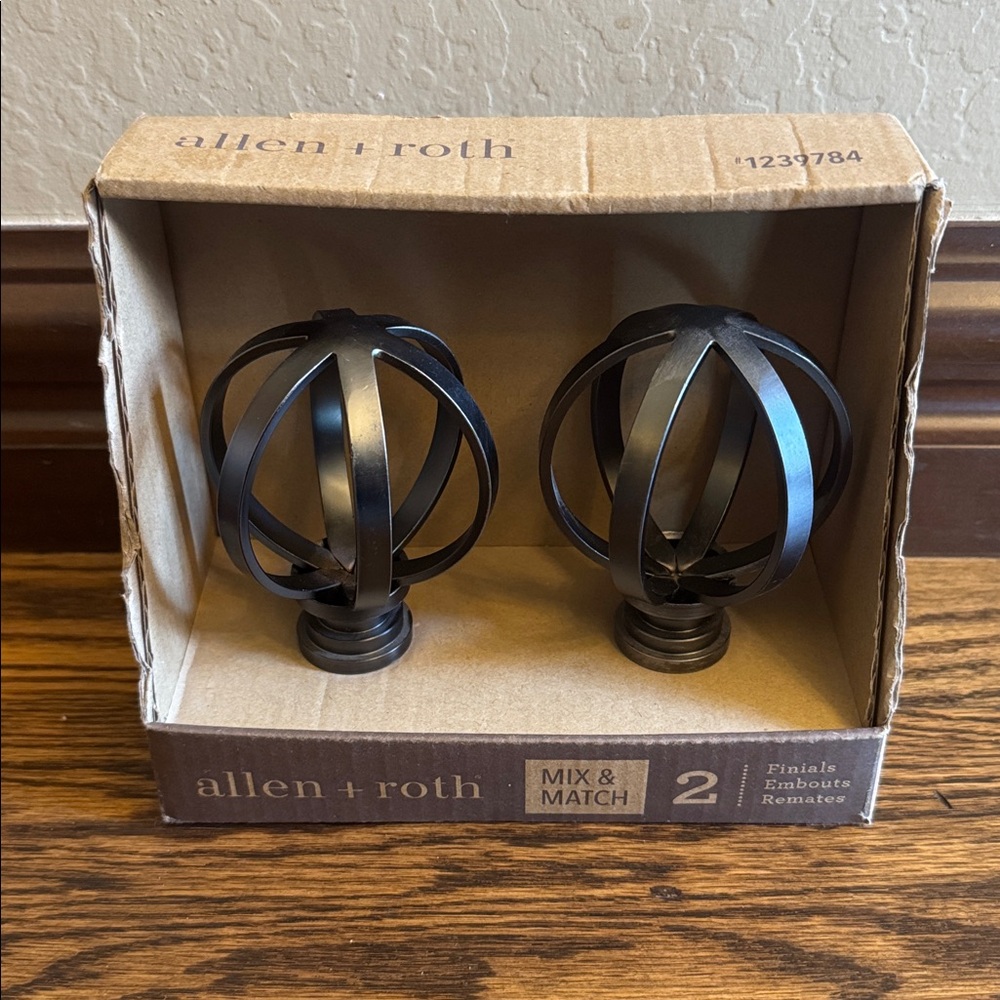 Allen + Roth Cage Ball Gunmetal Mix and Match Finials Set